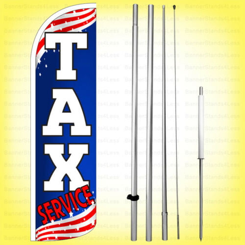 Pack of 2 Auto Glass Standard Windless Swooper Flag w/Kit 